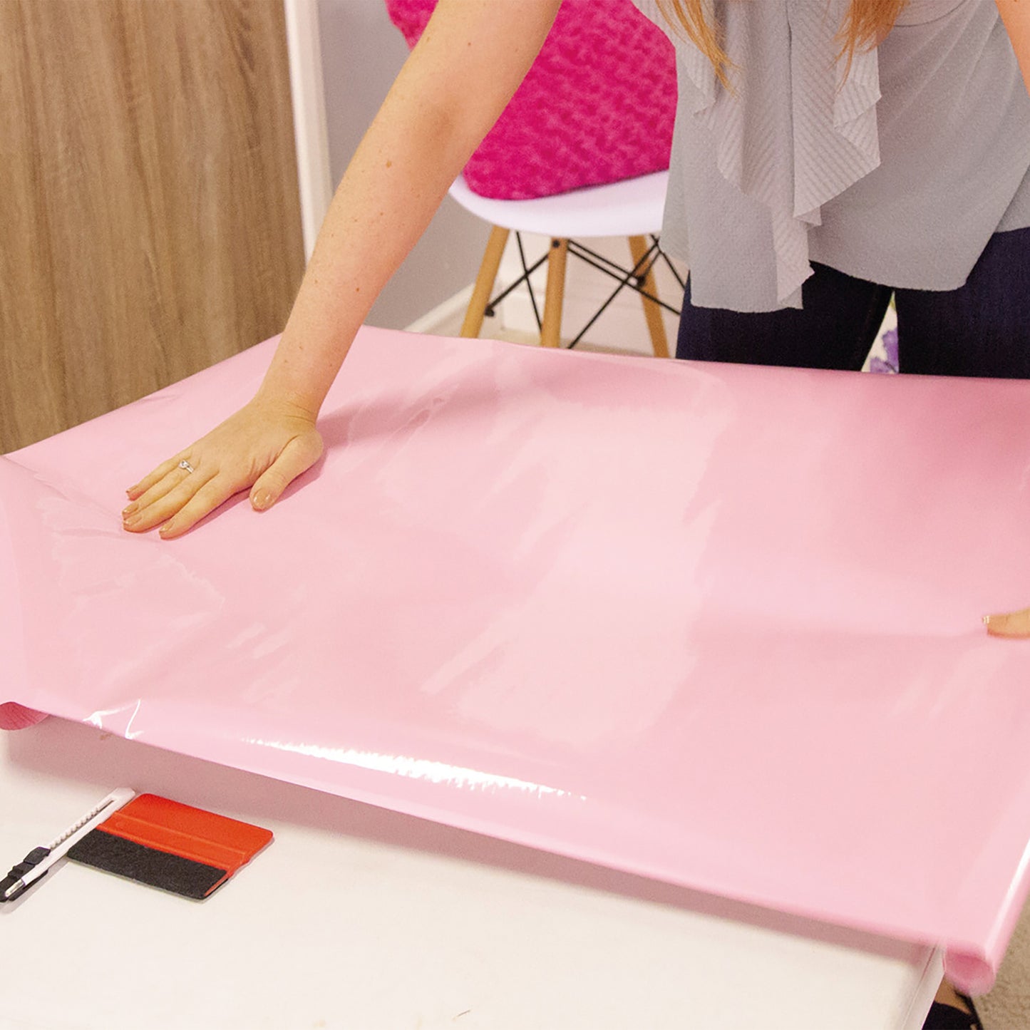 d-c-fix Gloss Cherry Pink sticky Back Furniture & Kitchen Wrap