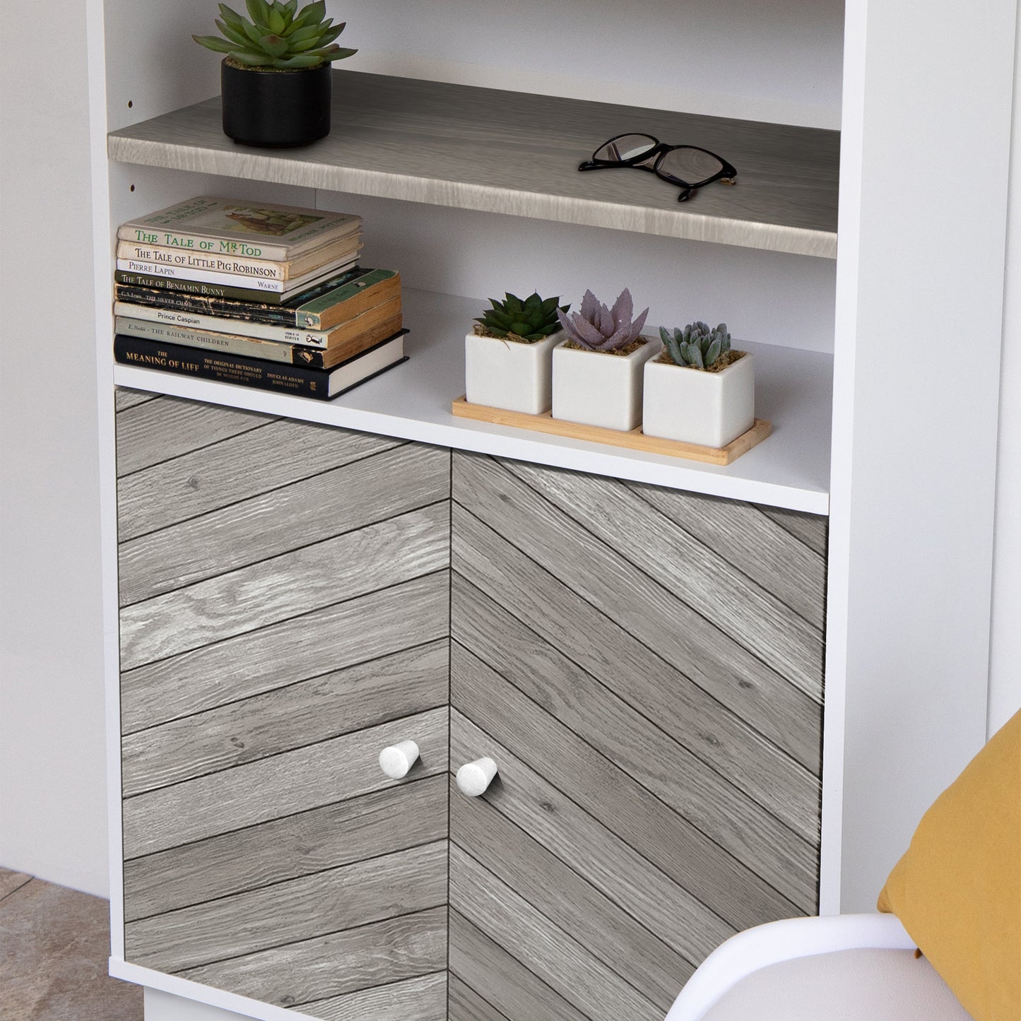 d-c-fix Chevron Grey Wood Sticky Back Furniture & Kitchen Wrap